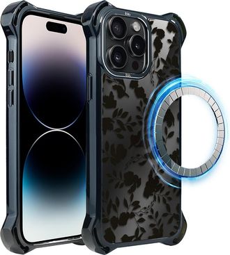 OEM Funda Ibizu Dropguard Ultra Para Iphone 14 Pro Max Con Magsafe, Color Midnight, Leaf Shadow
