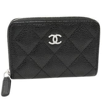 Chanel Pre-owned Wallets, female, Black, Size: ONE SIZE Pre-owned Classic Caviar Skin Coin Purse