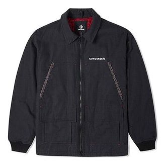 Converse New Year Series Logo Printing Lapel Sports Jacket Dark Black 10024149-A02