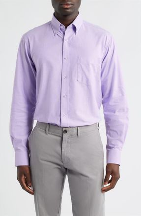 Eagle Eagle Regular Fit Lilac Purple Cotton Button-Down Oxford Shirt at Nordstrom, Size 16.5