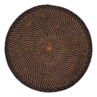 Saro Lifestyle Woven Rattan Placemat Round - Set Of 4 In Brown