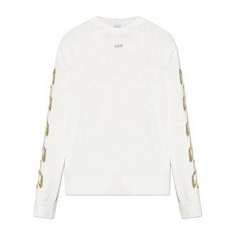 Off-white Sweatshirts, male, Beige, Size: L Logo Sweater