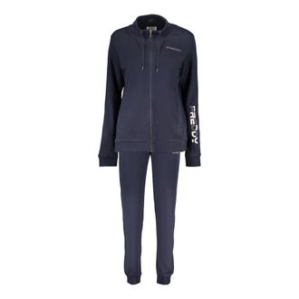 Freddy Zip Trainingspak met Hoge Kraag en Kralenlogo - Dames - Trainingspakken - Blauw - S - Katoen - Fitness