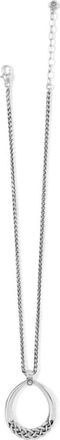 Brighton Womens Interlok Braid Drop Necklace In Silver