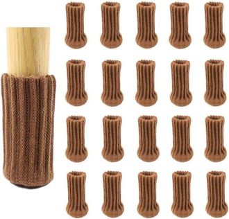 OEM Set Di 24 Coprigambe Per Sedie, Marroni, A Doppia Maglia Spessa, Antiscivolo, Proteggono Il Pavimento -crezuo