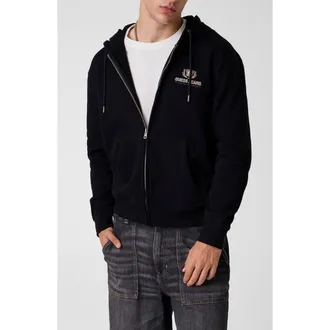 Guess Cali Graphic Zip Hoodie in Black/black at Nordstrom, Size Xx-Large