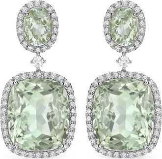 Kiki Mcdonough Orecchini pendenti Signatures in oro bianco 18 carati con ametista e diamanti - Argento