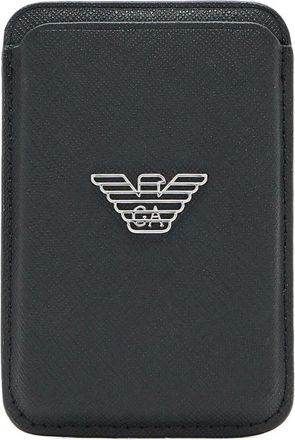 Emporio Armani Accessoires, Heren, Zwart, ONE Size, Stijlvolle Leren Kaarthouder