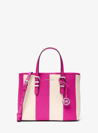 Michael Kors Quinn Small Striped Canvas Convertible Crossbody Bag