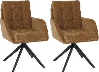 Hhg [nunca Usado] Juego De 2 Sillas De Comedor Hhg-705, Silla De Cocina Giratoria Con Retorno Autom&aacute;tico, Tejido De Chenilla (680 G/m&sup2;) Con Certificaci&oacute;n 
