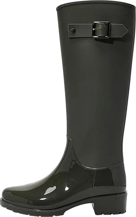 Loud Look Womens Ankle Boots Waterproof Pull-On Wellies with Cuban Heel, Lightweight Non-Slip Grip Sole, Comfortable Walking Shoes for Rain Snow Daily Wear Size