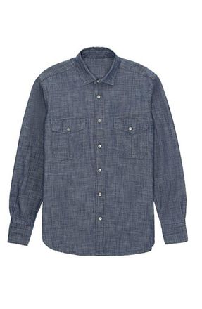 Fortela Sheep Chambray Shirt in Blue at Nordstrom, Size Xx-Large