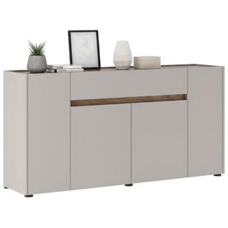 Dmora Credenza Cirimido, Madia un Cassetto, 3 Ripiani, Apertura Battente, 170x40x85h cm Beige