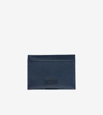 Cole Haan Mens Saffiano Card Case with Ornament - Blue