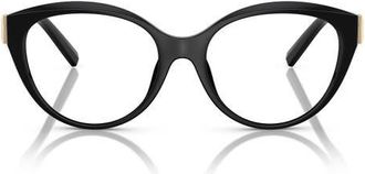 Tiffany & Co. 54mm Cat Eye Optical Glasses in Shiny Black at Nordstrom