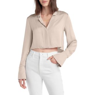 Favorite Daughter The Cropped Lily Print Top in Dusty Pink at Nordstrom, Size X-Large