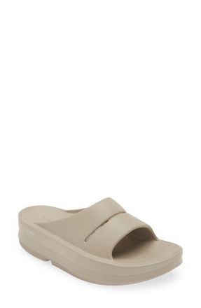 Oofos OOmega OOahh Slide Sandal in Nomad at Nordstrom, Size 10