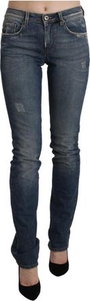 Ermanno Scervino Blue Washed Skinny Denim Jeans - Dames - Slim Fit Jeans - Blauw - W26 - Denim - Jeans