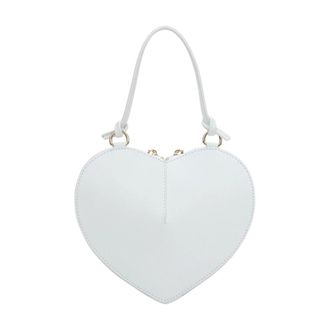 Estro & Luminara Small Leather Heart-Shaped Bag - female - Estro - Handbags - White - ONE SIZE - Bags