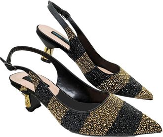 Generic Womens Satin Pointy Toe Pumps and Clutch Bag Set Sparkly Rhinestone Decoration for Evening Party Wedding