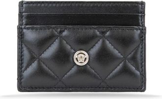 Versace Gewatteerde leren dameskaarthouder - Dames - Portefeuilles - Zwart - ONE Size - Leer - Accessoires