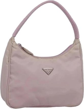 Prada Pre-owned Mini Bags, female, Pink, Size: ONE SIZE Pre-owned Mini Nylon Hand Bag