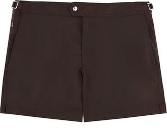 Tom Ford Polyester Flat Front Single Button Swim Shorts