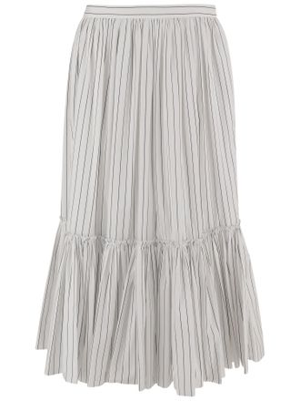 Jil Sander Cotton Skirt With Striped Pattern