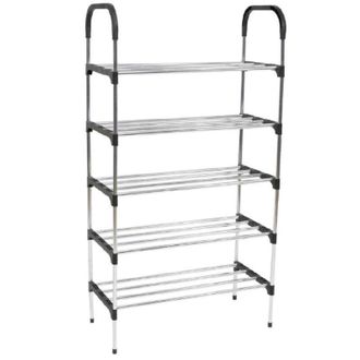 Trade Shop Trade Shop - Zapatero Metal Plastico 5 Niveles 57x26x100cm Zapatero Ahorro Espacio Hogar
