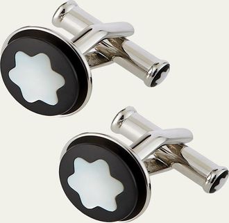 Montblanc Mens Round Snowcap Emblem Cufflinks