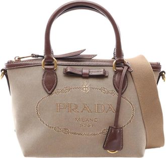 Prada Pre-owned Prada Canvas Canapa Logo Bow Satchel Ladies SVXD9ER786U1T9HE