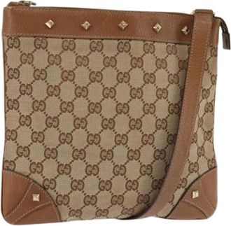 Gucci Pre-owned Cross Body Bags, female, Beige, Size: ONE SIZE Pre-owned Canvas gucci-bags
