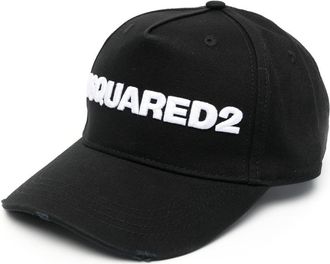 Dsquared2 logo embroidered cap - women - Cotton - One Size - Black