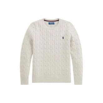 Ralph Lauren LS Cable CntopsJumper - male - Ralph Lauren - Round-neck Knitwear - White - XL - Knitwear