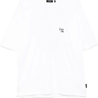 Five CM logo-embroidered T-shirt - men - Cotton - S - White
