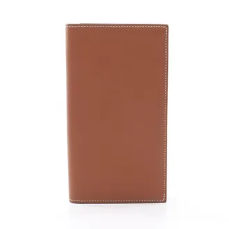 Herm&egrave;s Gold Brown Swift Leather Leather Long Wallet (Bi-Fold) (Pre-Owned)