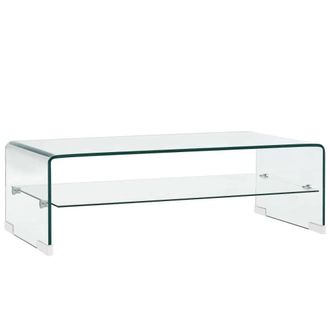 vidaXL Vidaxl Tavolino Da Salotto Trasparente 98x45x31 Cm In Vetro Temperato