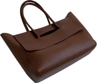 Generic High-end Womens Handbag Large Capacity Retro Commuter Tote Bag(coffee,A)