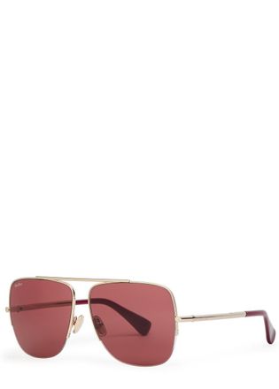 Max Mara Aviator-style Sunglasses - Gold - One Size