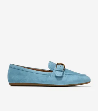 Cole Haan Womens Grand Ambition Alette Buckle Loafers - Medium Blue Size 10.5