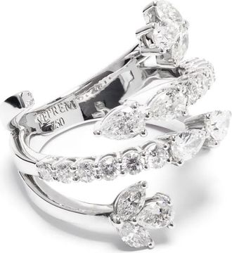 Yeprem 18kt white gold Y-Not diamond ring - women - Diamond/18kt Gold - 52 - Silver