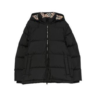Burberry Jassen, Heren, Zwart, S, Wol, Bideford Down Jacket