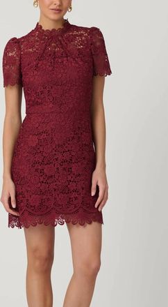 Shoshanna Ella Mini Dress In Burgundy