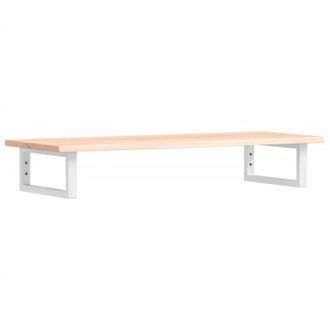 vidaXL Vidaxl - Estante De Lavabo De Pared De Acero Y Madera Maciza De Roble