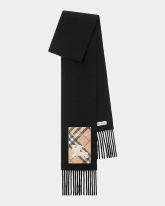 Burberry Check Label Cashmere Scarf