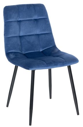 Clp Silla De Comedor Antibes Tapizada En Terciopelo Azul