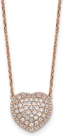Diamond2Deal 14k Gold 3/4 Ct Lab Grown Diamond Heart Pendant Necklace 18
