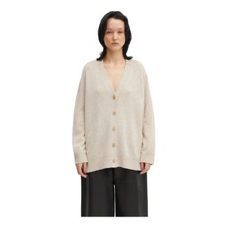 Maison Kitsun&eacute; Truien & Vesten, Dames, Beige, M, Wol, Merino Wol Lange Vest