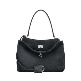 Balenciaga Graphite Suede Small Rodeo Handbag Storm Grey T Domesticated Calf Le Borse A Mano