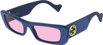 Gucci GG0516S 010 Womens Sunglasses Blue Size 52 - Free RX Lenses - Free RX Lenses
